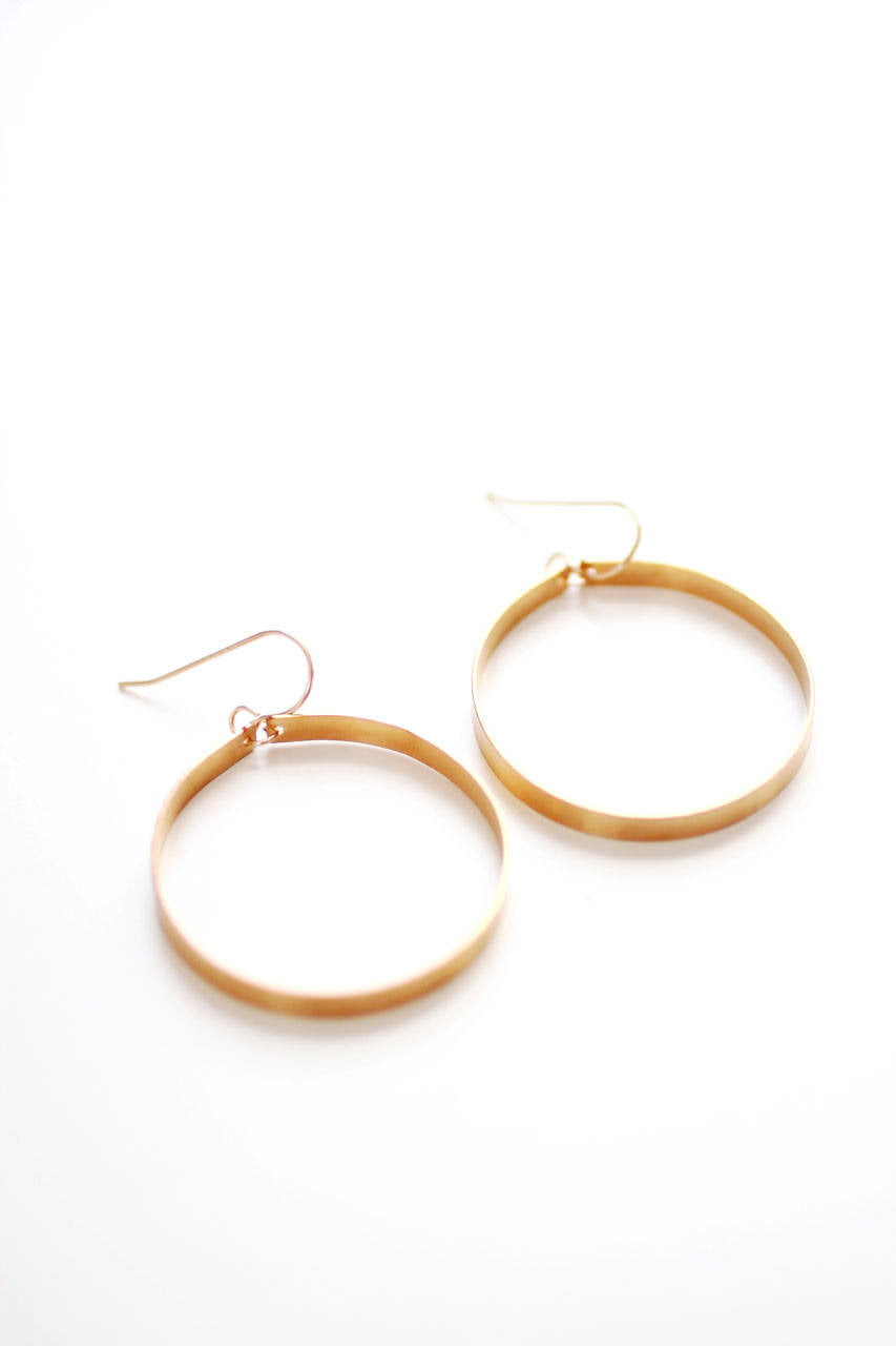 Sculptural Large Hoop Earrings | Large Hoops | Gold Hoops | Silver Hoops | Minimalist Earrings | Circle Earrings | Minimal Jewelry