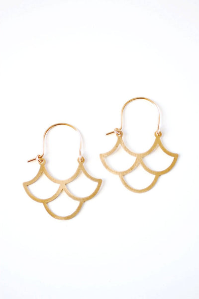 Vintage Inspired Ogee Earrings | Wave Earrings | Geometric Earrings | Gold Hoop Earrings | Sterling Silver Hoop Earrings | Moroccan Earrings