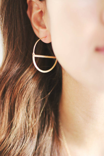 Half Moon Hoop Earrings | Half Circle Earrings | Delicate Earrings | Gold Hoops | Hoop Earrings | Minimal Jewelry | Minimalist Earrings