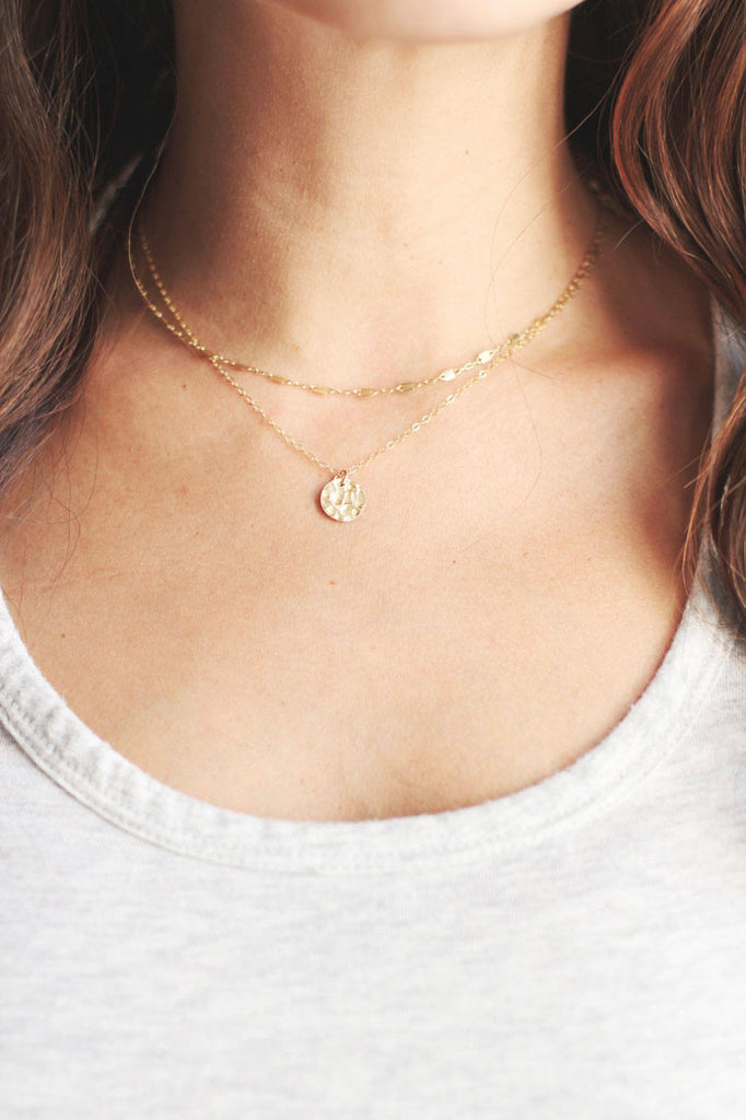 Gold Filled Hammered Disk Necklace Handmade Gold Choker Circle Pendant Boho  Hammered Collier Femme Kolye Collares Women Jewelry - AliExpress
