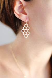 Honeycomb Earrings | Brass Earrings | 14k Gold Filled Earrings | Sterling Silver Earrings | Honey CombEarrings | Minimal Jewelry
