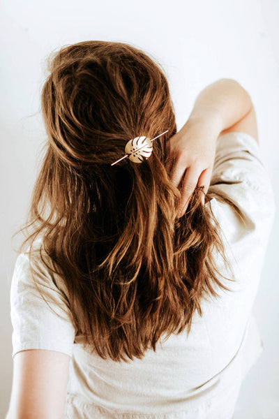 Monstera Leaf Hair Pin | Brass Hair Clip | Brass Hair Slide | Hair Barrette | Hair Accessories | Palm Leaf