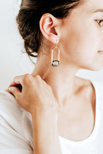 Load image into Gallery viewer, Faceted Nugget Stone Arch Earrings | Brass | 14k Gold Fill | Sterling Silver