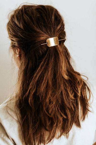 Hammered Bar Hair Clip | Brass Hair Slide Accessory | Hammered Hair Pin | Silver Hair Clip | Gold Hair Clip | Hair Accessories