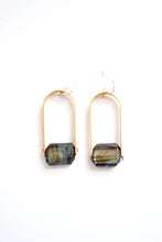 Load image into Gallery viewer, Faceted Nugget Stone Arch Earrings | Brass | 14k Gold Fill | Sterling Silver