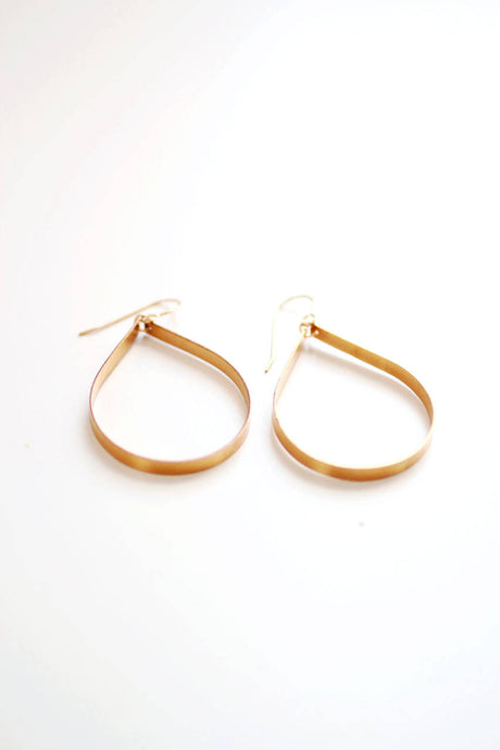 Sculptural Large Teardrop Earrings - Hoop Earrings | Delicate Earrings | Gold Filled Earrings | Dangle Earrings | Sterling Earrings