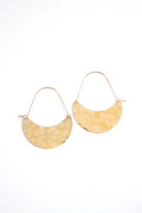 Crescent Hoop Earrings | Crescent Moon Earrings | Crescent Earrings | Moon Earrings | Brass Earrings | Gold Hoops | Sterling Silver Hoops