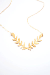 Laurel Wreath Necklace | Gold Laurel Necklace | Gold Branch Necklace | Silver Laurel Wreath Necklace | Bridesmaid Necklace | Silver Branch