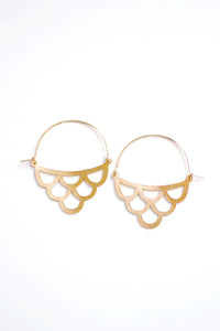 Vintage Inspired Wave Earrings | Brass Hoop Earrings | Gold Hoop Earrings | Sterling Silver Hoop Earrings | Moroccan Earrings | Ogee