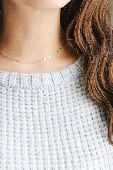 Dapped Chain Choker Necklace | 14k Gold Filled | Sterling Silver | Layer Necklace | Fine Gold Choker | Layered Choker