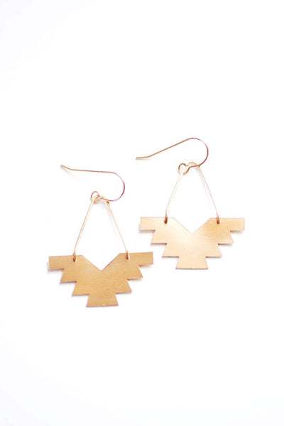 Geometric Phoenix Earrings | Brass Earrings | 14k Gold Filled Earrings | Sterling Silver Earrings | Geometric Earrings | Southwestern