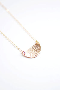 Small Hammered Half Moon Necklace | Gold Fill | Sterling Silver | Minimalist Necklace | Dainty Necklace | Hammered Necklace | Half Circle