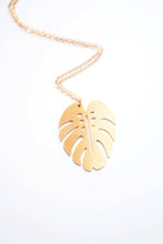 Load image into Gallery viewer, Monstera Leaf Necklace | Monstera Necklace | Brass | 14k Gold Fill | Sterling Silver | Palm Leaf Necklace