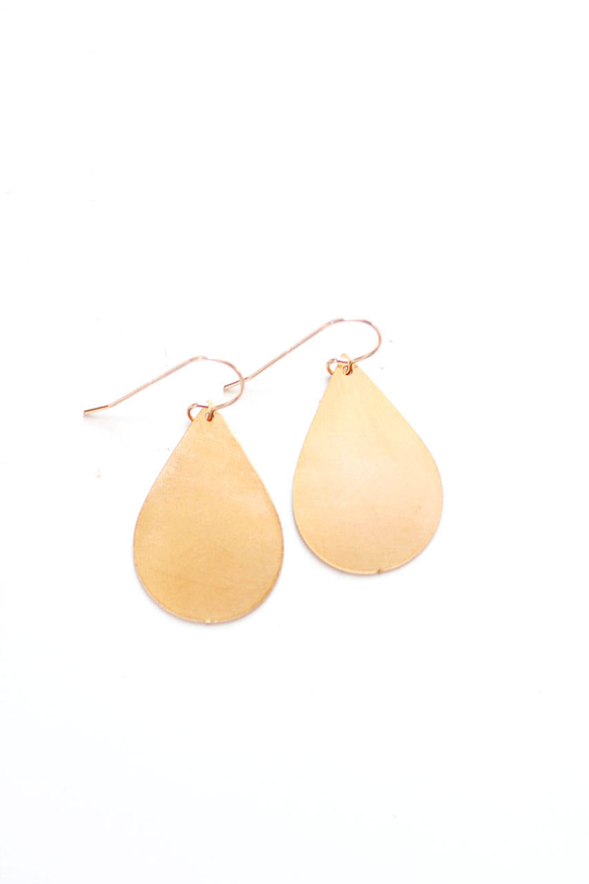 Minimalist Teardrop Earrings | Brass Earrings | 14k Gold Fill Earrings | Sterling Silver Earrings | Drop Earrings