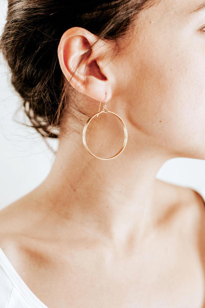 Sculptural Large Hoop Earrings | Large Hoops | Gold Hoops | Silver Hoops | Minimalist Earrings | Circle Earrings | Minimal Jewelry
