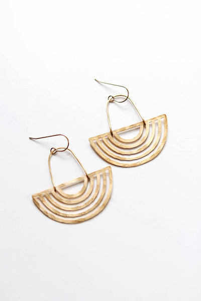 Arch Half Moon Rainbow Earrings | Statement Earrings | Rainbow Earrings | Half Moon Earrings | Gold Earrings | Brass Earrings | Geometric