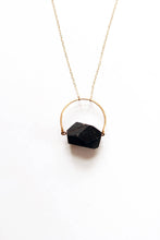 Load image into Gallery viewer, Arch Black Tourmaline Necklace |  Black Stone Necklace | Gold Tourmaline Necklace | Sterling Tourmaline | Stone Jewelry | Tourmaline Jewelry