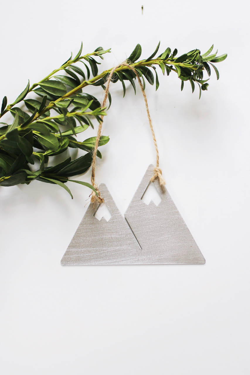 Mountains Ornament | Metal Ornament | Brass Ornament | Steel Ornament | Tree Ornament | Christmas Stocking Stuffer | Mountain Decor | Wood