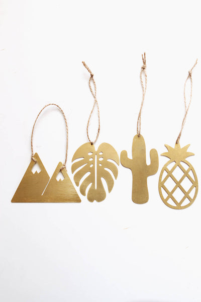 Mountains Ornament | Metal Ornament | Brass Ornament | Steel Ornament | Tree Ornament | Christmas Stocking Stuffer | Mountain Decor | Wood