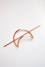 Load image into Gallery viewer, Crescent Moon Hair Pin | Brass Hair Clip | Copper Hair Slide | Hair Barrette | Hair Accessories | Copper Hair Clip | Silver Hair Slide