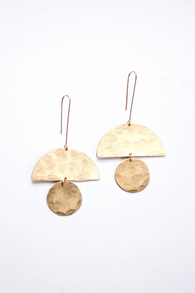 Geometric Totem Shape Earrings | Geometric Earrings | Totem Earrings | Statement Earrings | Statement Jewelry | Brass Earrings