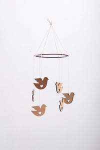 Wooden Dove Bird Mobile | Nursery Decor | Crib Mobile | Home Decor | Palm Leaf | Wood Mobile | Baby Room | Scandinavian Decor