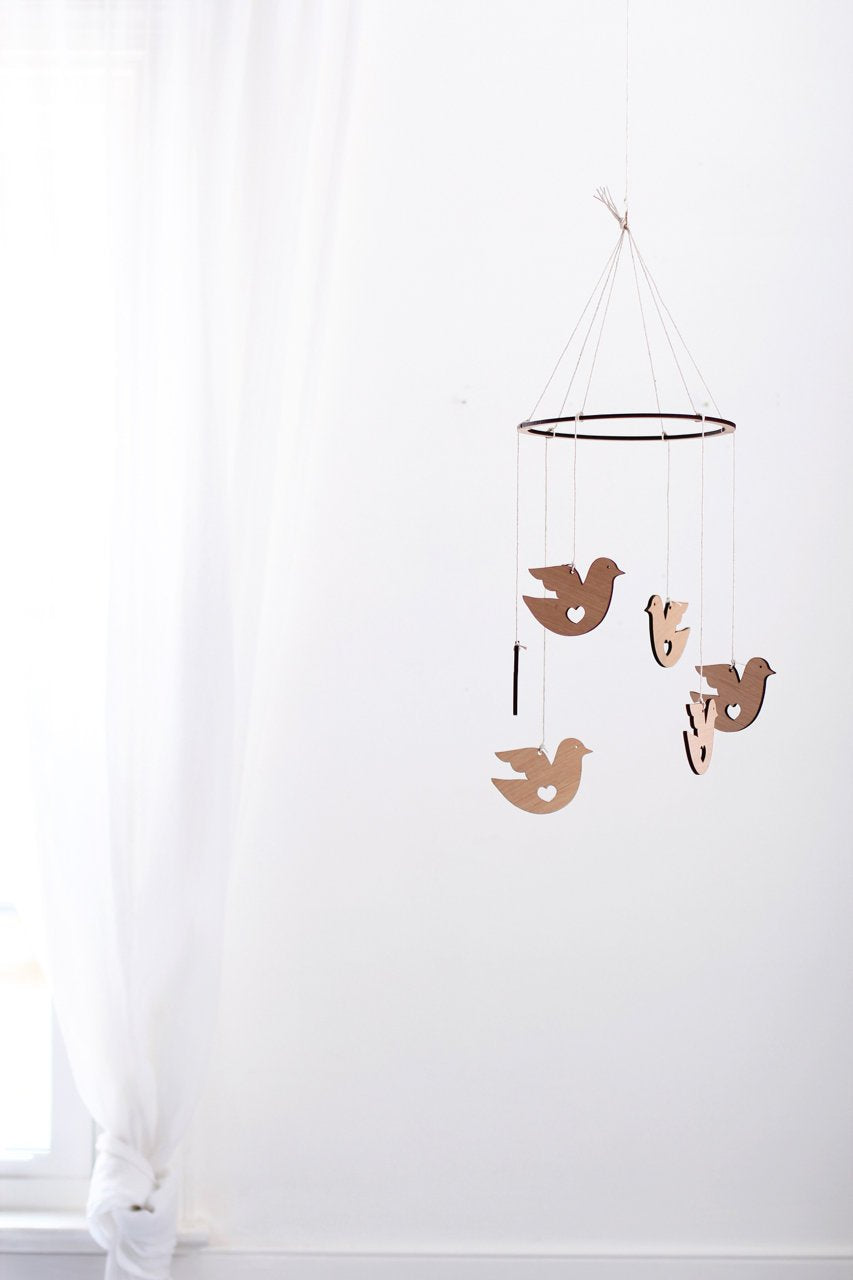 Wooden Dove Bird Mobile