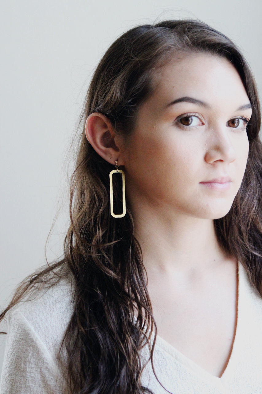 Rectangle Drop Earrings | Rectangle Earrings | Geometric Earrings | Statement Earrings | Statement Jewelry | Minimalist Earrings