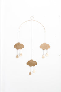 Rain Cloud Brass Mobile | Metal Mobile | Brass Wall Hanging | Wall Decor | Home Decor | Metal Wall Hanging | Nursery Mobile | Crib Mobile