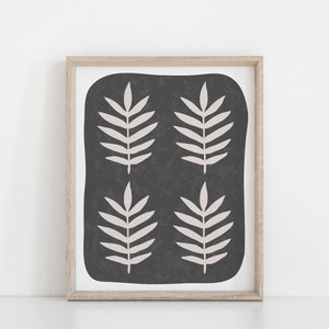SECONDS SALE 30% Off - Palm Leaf Art Print - Black 