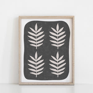 OVERSTOCK SALE 20% Off - Palm Leaf Art Print - Black 