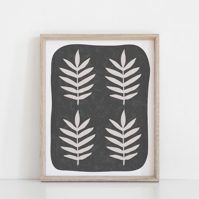 Palm Leaf Art Print - Black | Palm Art | Leaf Art | Wall Art | 8x10 Art Print | 11x14 Art Print | 8x10 Print | 11x14 Print