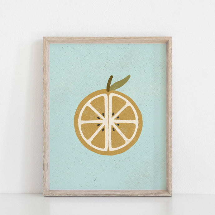 Orange Wall Art Print | Fruit Wall Art | Fruit Art | Fruit Illustration | Orange Art | Summer Art | 5x7 8x10 11x14 16x20