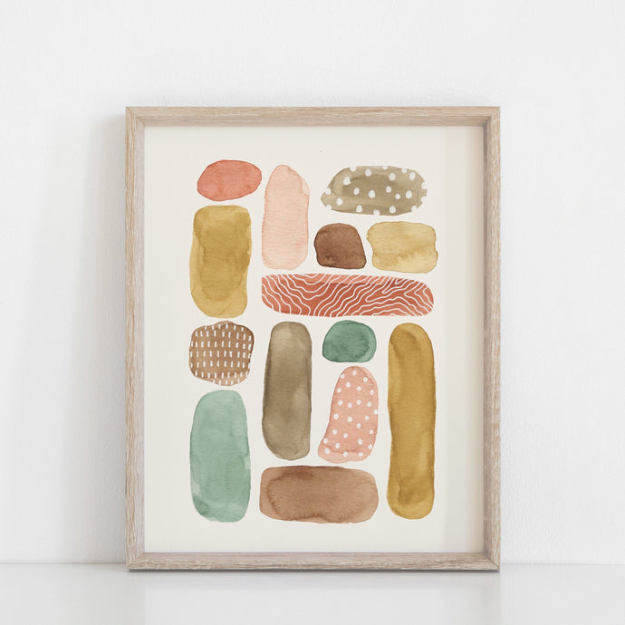 SECONDS SALE 30% Off - Beach Pebbles Wall Art Print 