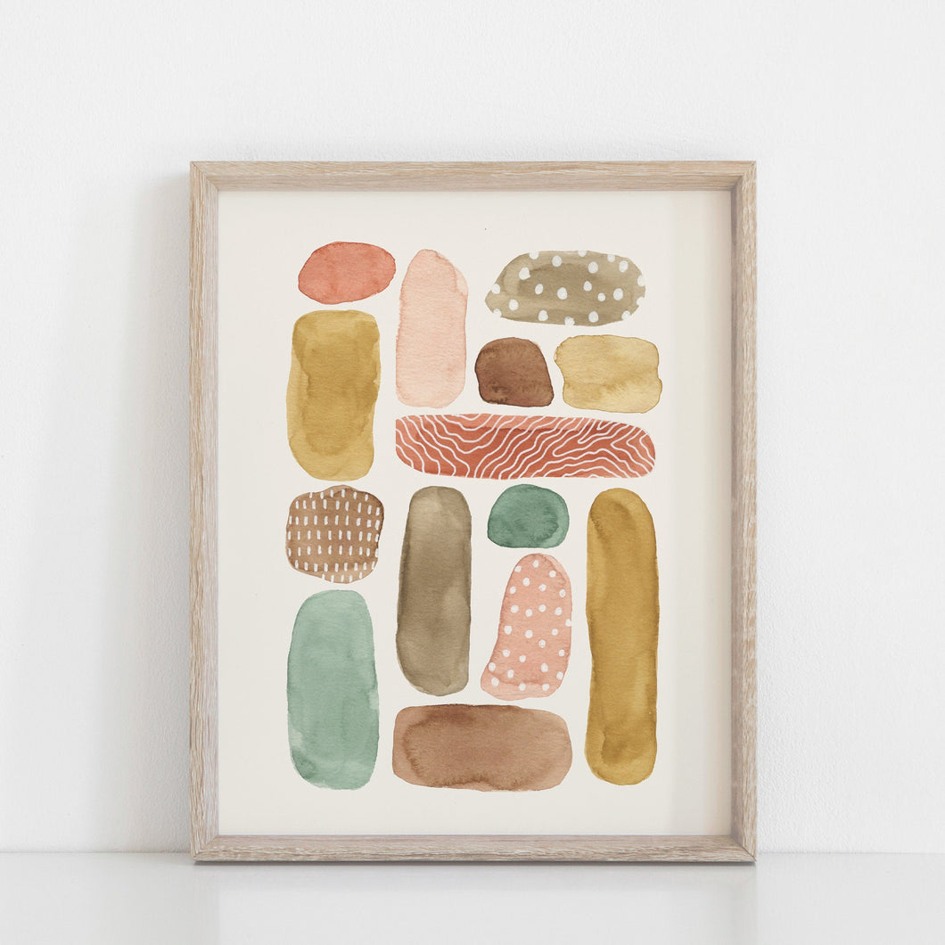 SECONDS SALE 30% Off - Beach Pebbles Wall Art Print 