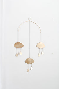 Rain Cloud Brass Mobile | Metal Mobile | Brass Wall Hanging | Wall Decor | Home Decor | Metal Wall Hanging | Nursery Mobile | Crib Mobile