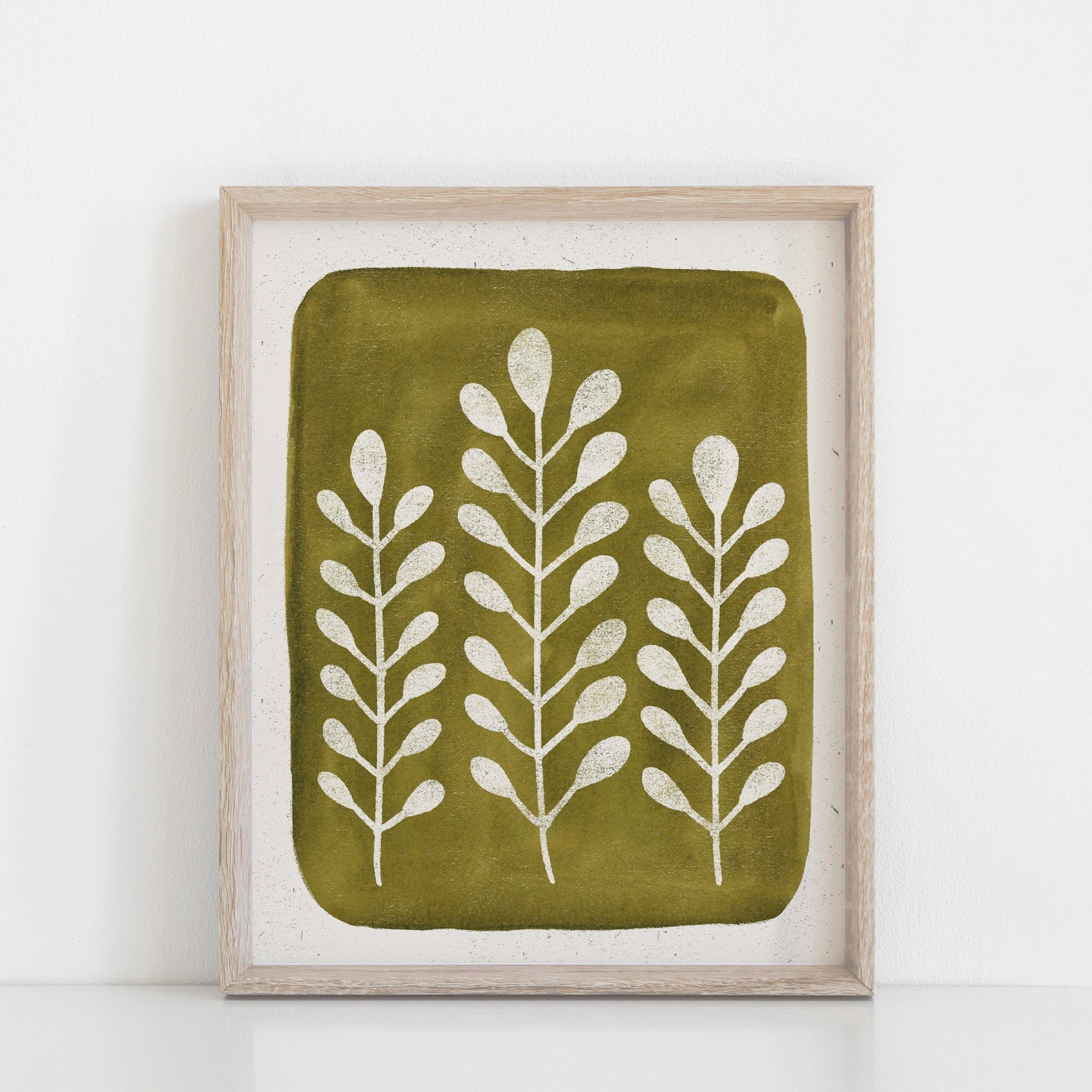 OVERSTOCK SALE 20% Off - Mod Ferns Wall Art Print - Green 