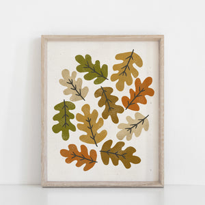 Autumn Leaves #2 Wall Art Print - Multicolor | Leaves Wall Art | Nature Art Print | Modern Art | Mid Century Art | Minimalist Art | 5x7 8x10
