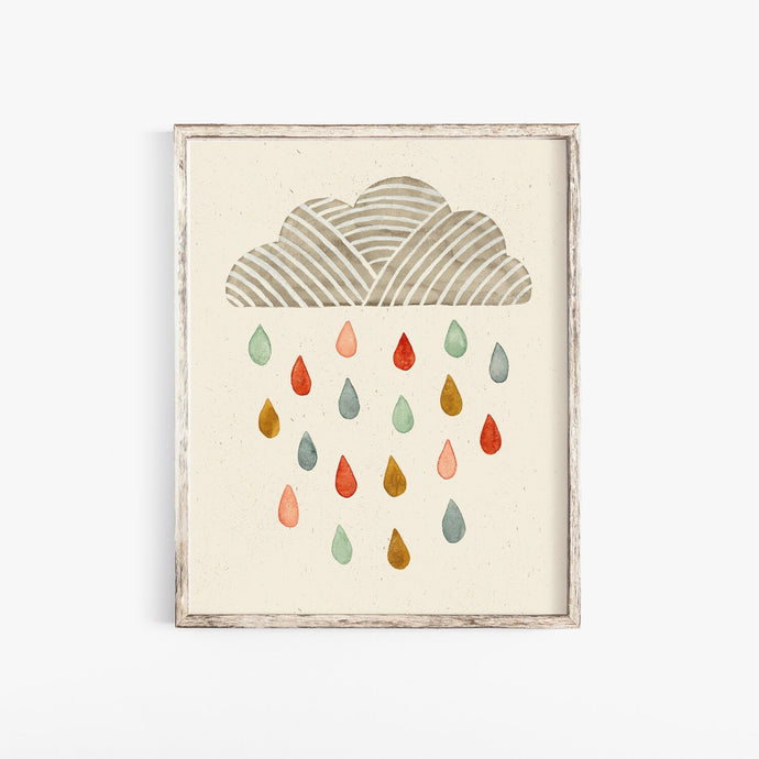 SECONDS SALE 30% Off - Rain Cloud Wall Art Print 