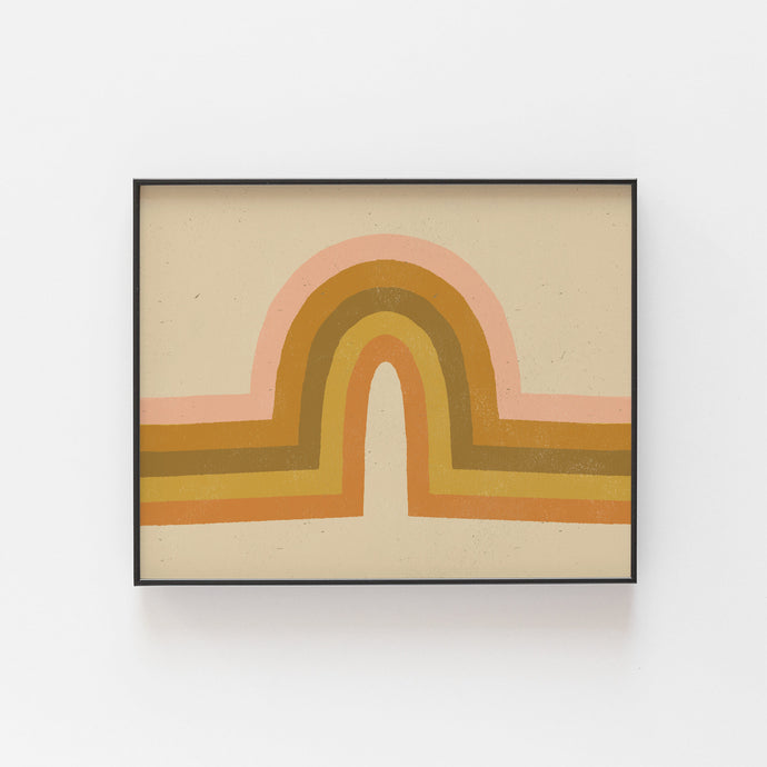 Retro Rainbow Wall Art Print | Minimalist Art | Modern Art | Rainbow Art | Vintage Art | Retro Art | Earthy Art | 5x7 8x10 11x14