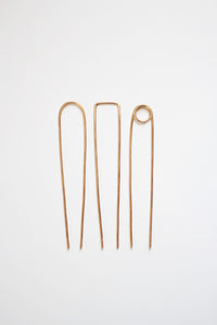 Square Brass Hair Pin | Brass Hair Clip | Brass Hair Stick | Brass Hair Fork | Brass Hair Accessories | Minimalist Hair