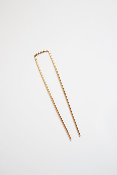 Square Brass Hair Pin | Brass Hair Clip | Brass Hair Stick | Brass Hair Fork | Brass Hair Accessories | Minimalist Hair