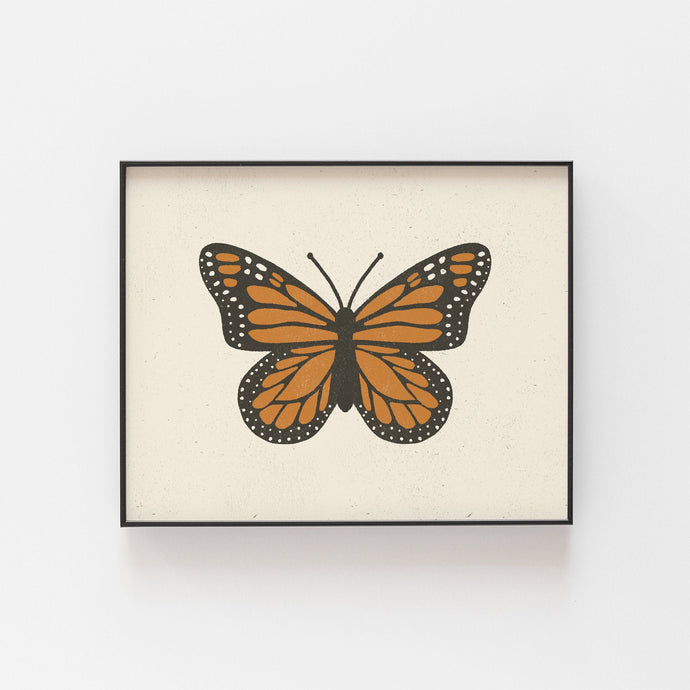 Monarch Butterfly Wall Art Print | Minimalist Art | Monarch Art | Butterfly Art | Vintage Art | Nature Art | 5x7 8x10 11x14