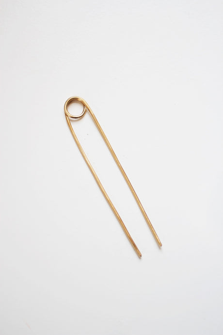 Loop Brass Hair Pin | Brass Hair Clip | Brass Hair Stick | Brass Hair Fork | Brass Hair Accessories | Minimalist Hair