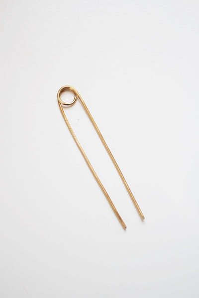 Loop Brass Hair Pin | Brass Hair Clip | Brass Hair Stick | Brass Hair Fork | Brass Hair Accessories | Minimalist Hair