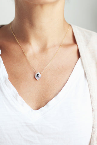 Hexagon Moonstone Necklace | Moonstone Jewelry | 14k Gold Fill Necklace | Sterling Silver | Gemstone Necklace | Stone Necklace