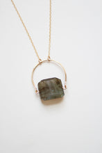 Load image into Gallery viewer, Arch Faceted Labradorite Necklace |  Grey Stone Necklace | Gold Labradorite Necklace | Stone Jewelry | Labradorite Jewelry