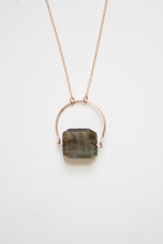 Load image into Gallery viewer, Arch Faceted Labradorite Necklace |  Grey Stone Necklace | Gold Labradorite Necklace | Stone Jewelry | Labradorite Jewelry