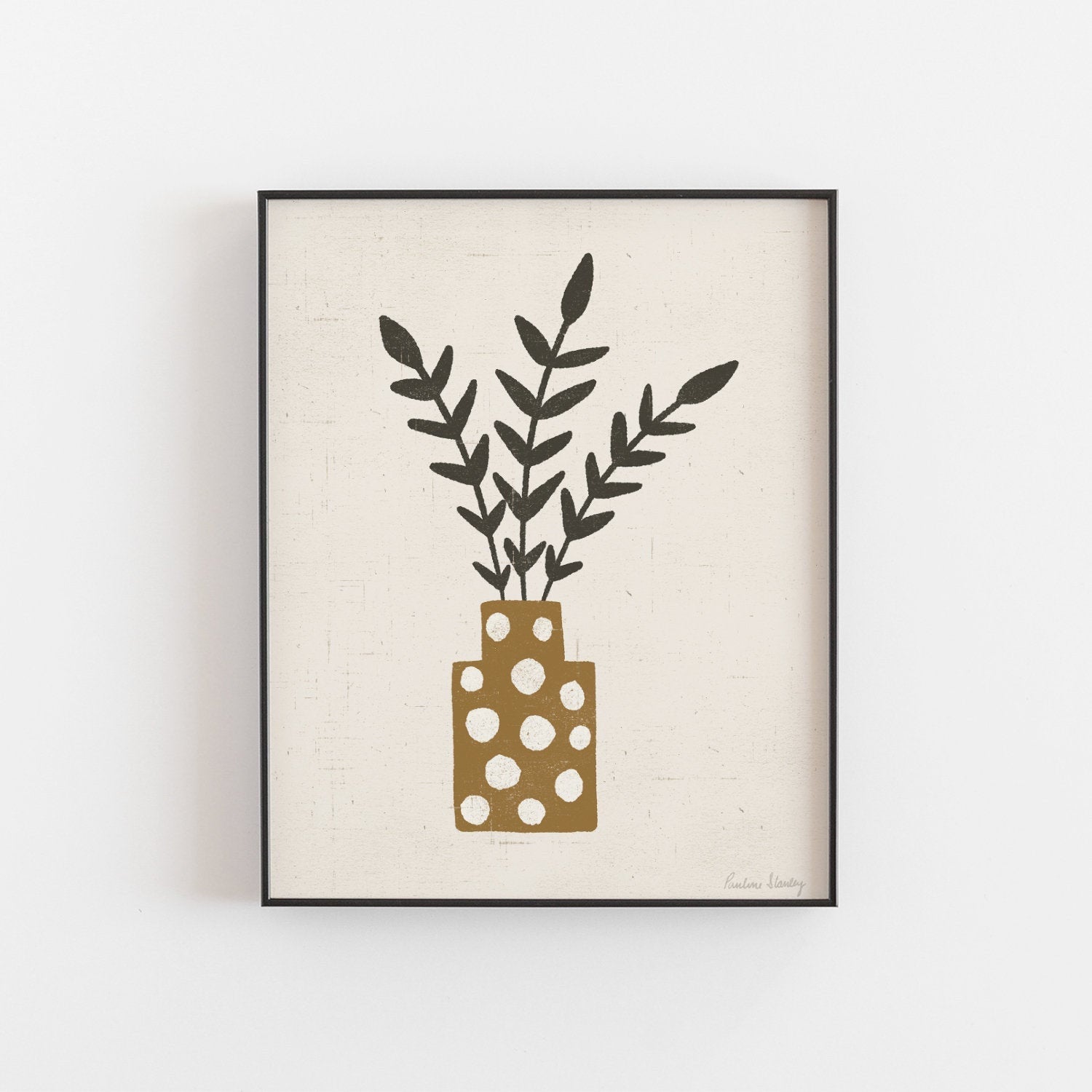Branches Dotted Terracotta Vase Wall Art Print | Minimalist Art | Modern Art | Plant Art | Nature Art | Earthy Art | 5x7 8x10 11x14
