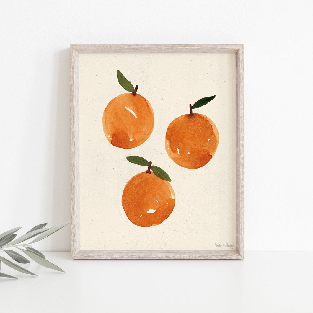 Watercolor Oranges Wall Art Print | Minimalist Art | Modern Art | Watercolor Art | Earthy Art | Food Art | Fruit Art | 5x7 8x10 11x14